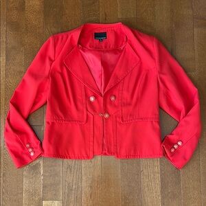 Red Double-Breasted Women's Jacket